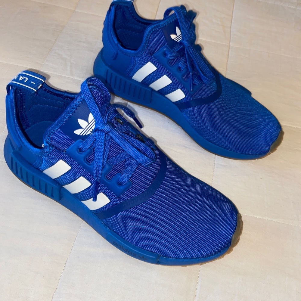Brand New with out Box Boys Adidas NMD Royal/white